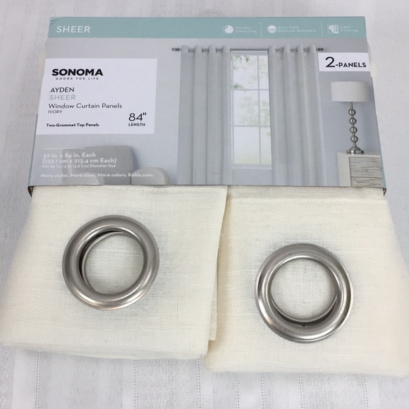 Sonoma Accents Ayden 2 Sheer Ivory Grommet Curtain Panels Poshmark